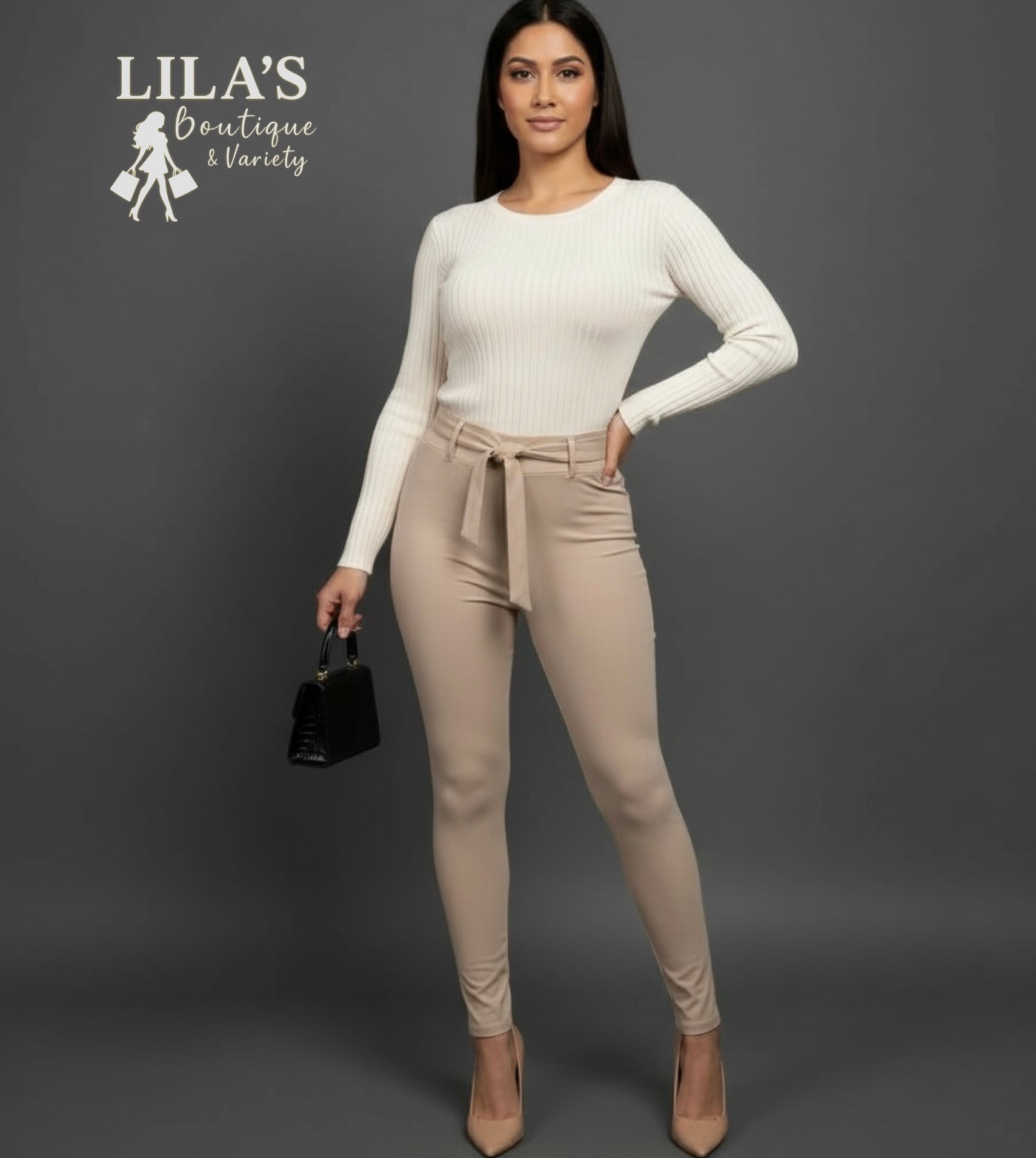 Women’s Skinny Stretch Dress Pant W/Belt