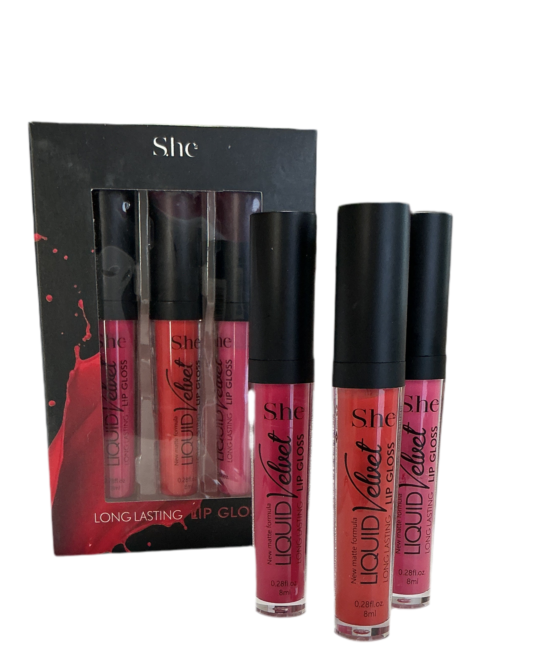 She-Long Lasting Lip Gloss. Set of 3