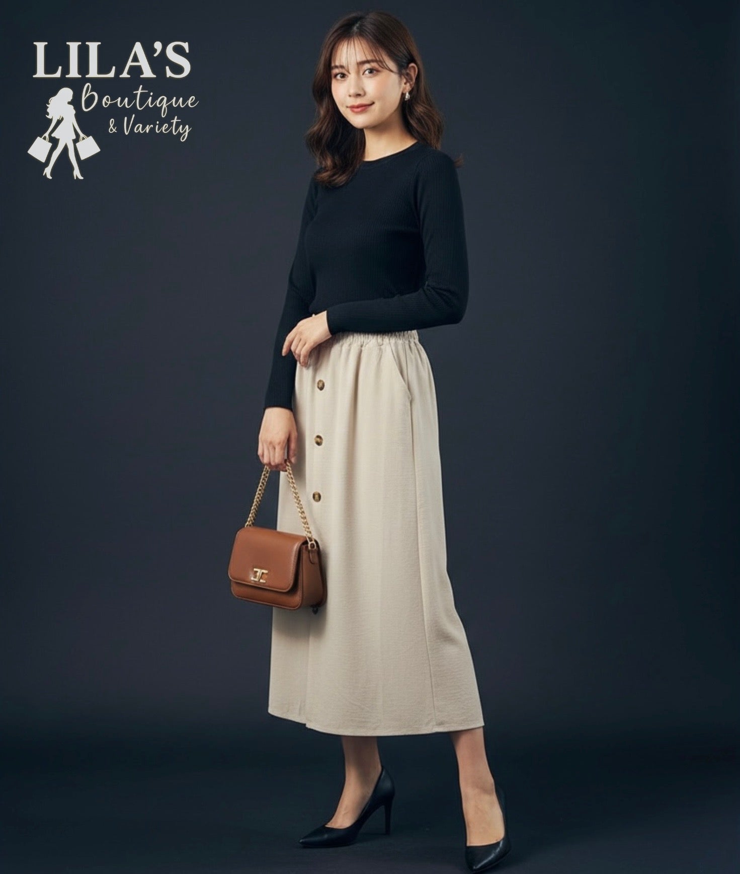 Women’s W&J Fashion Skirt-Tan