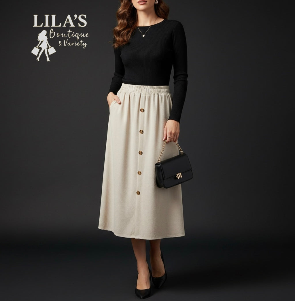 Women’s W&J Fashion Skirt-Tan
