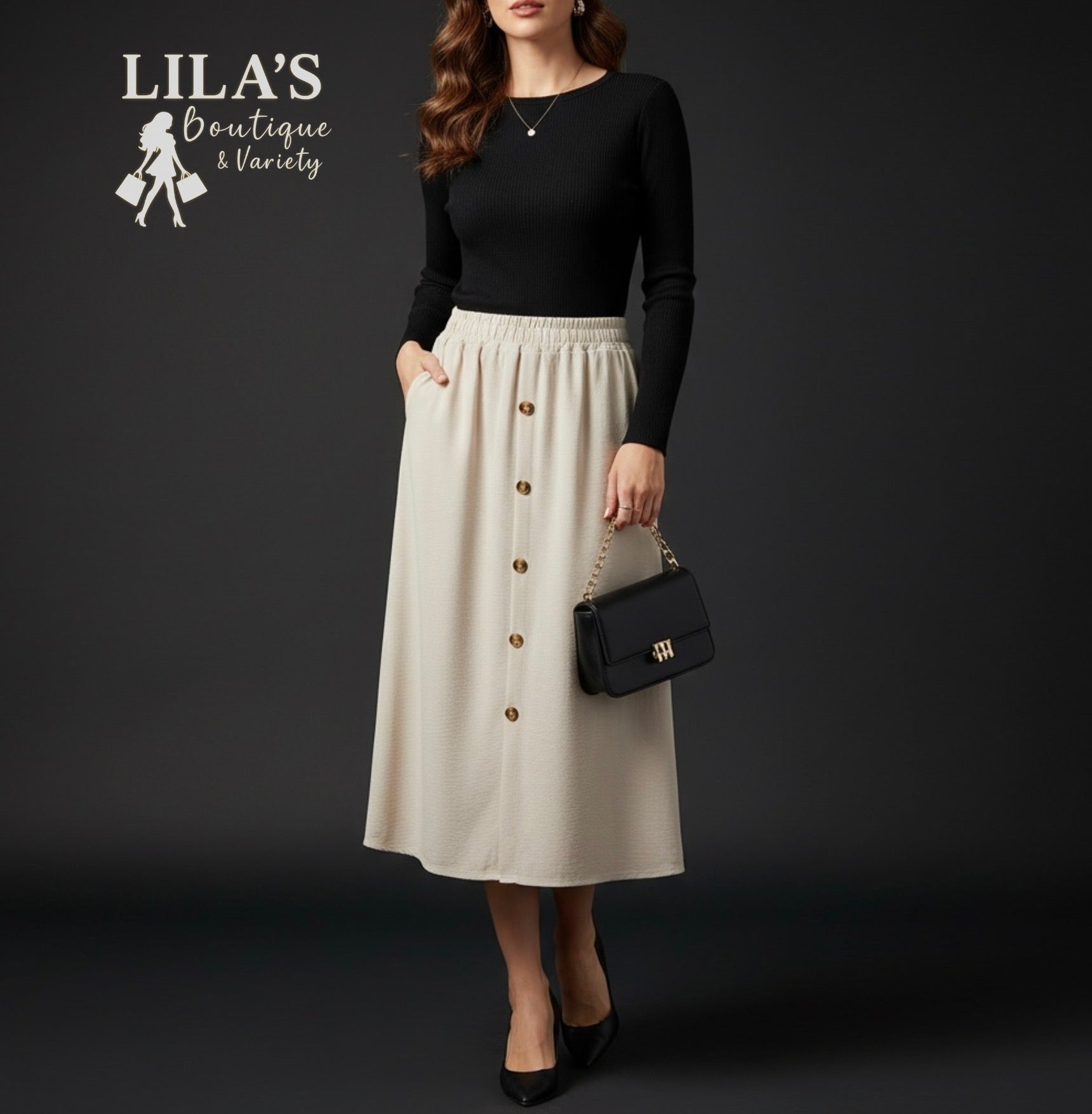 Women’s W&J Fashion Skirt-Tan