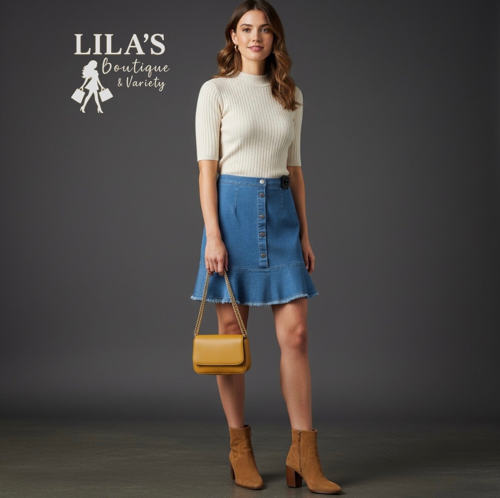 Women’s Mid Jean Skirt