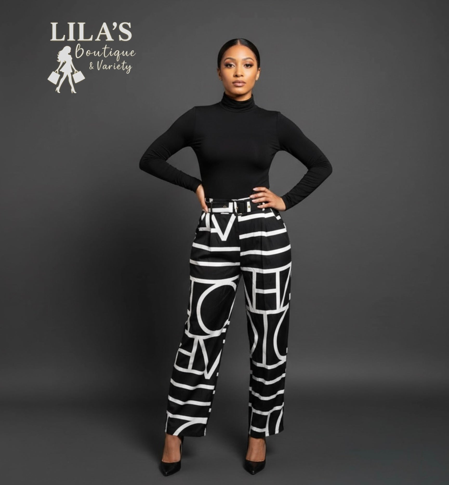 Women’s Wide Leg Dress Up Pants-High Waisted W/Belt