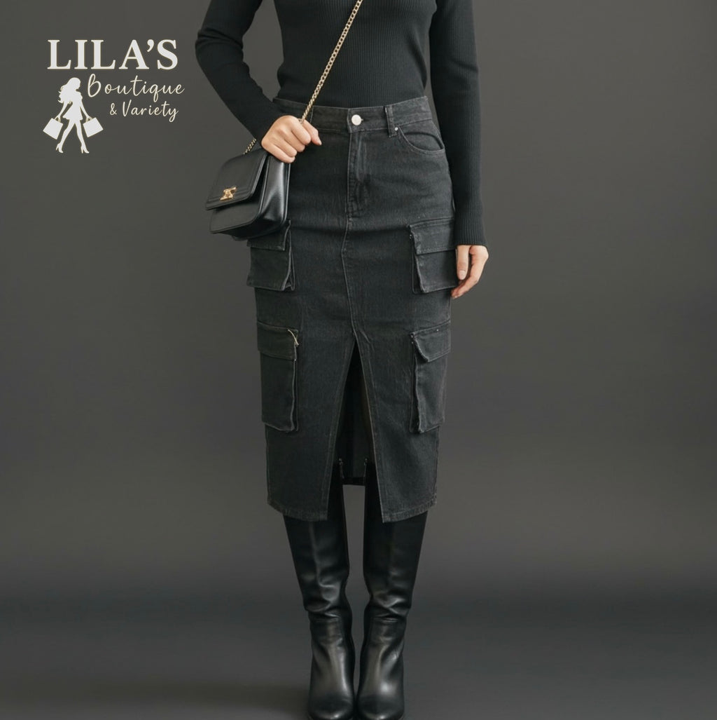 Women’s Cargo Jean Skirt