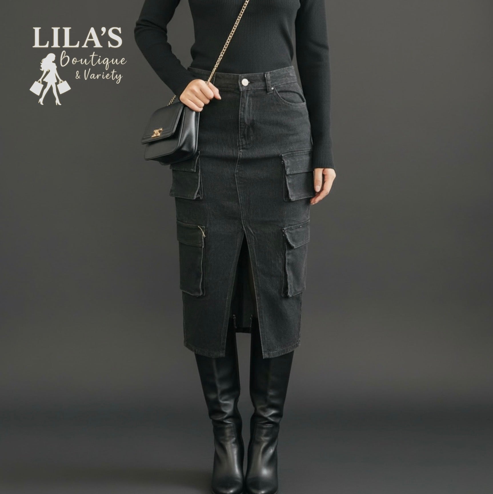 Women’s Cargo Jean Skirt
