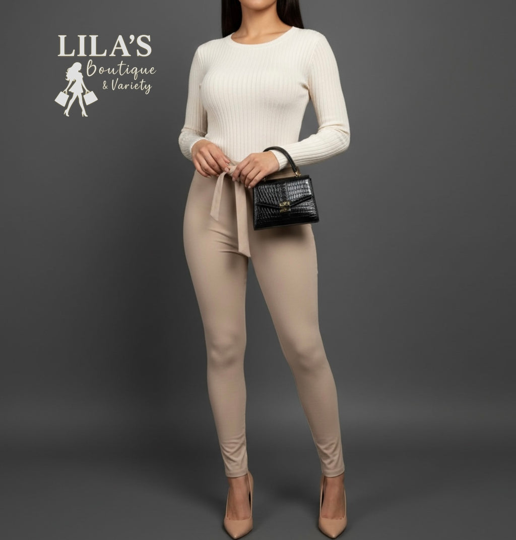 Women’s Skinny Stretch Dress Pant W/Belt