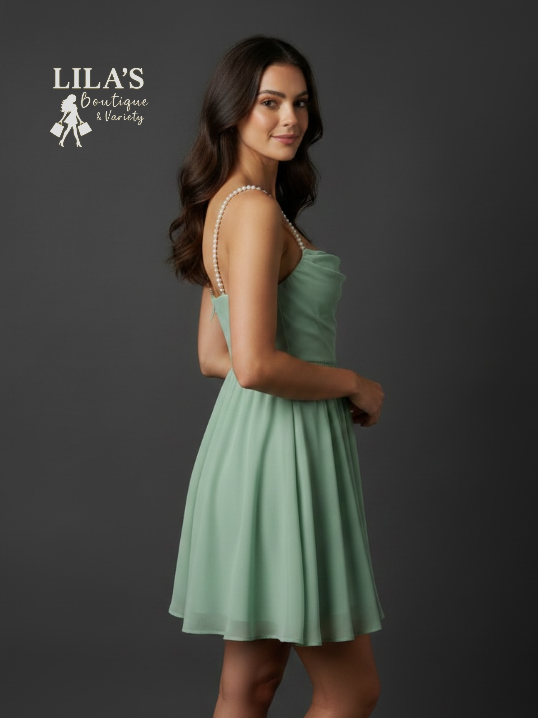 City Vibe-Pearl Straps Flowy Dress
