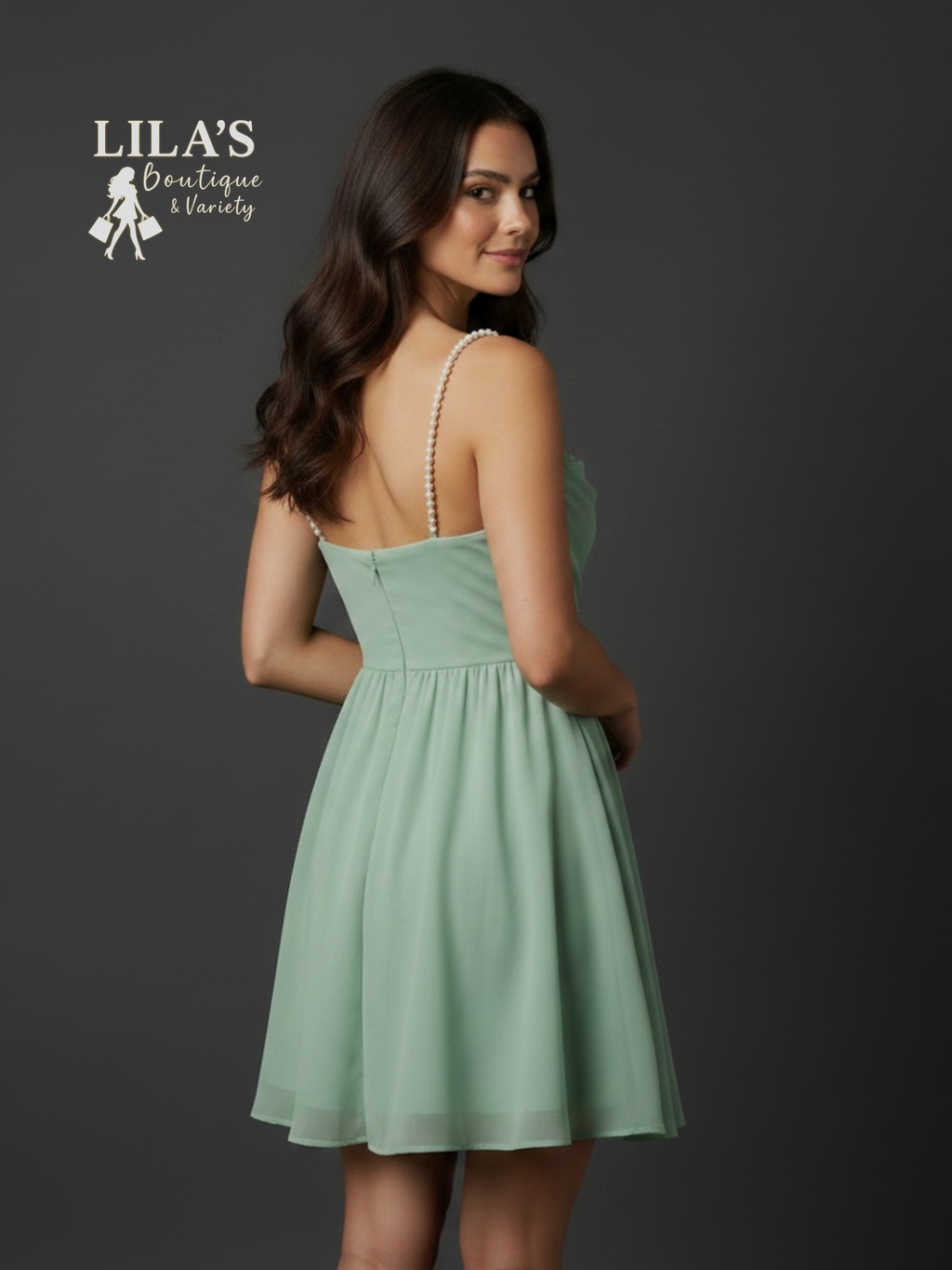 City Vibe-Pearl Straps Flowy Dress