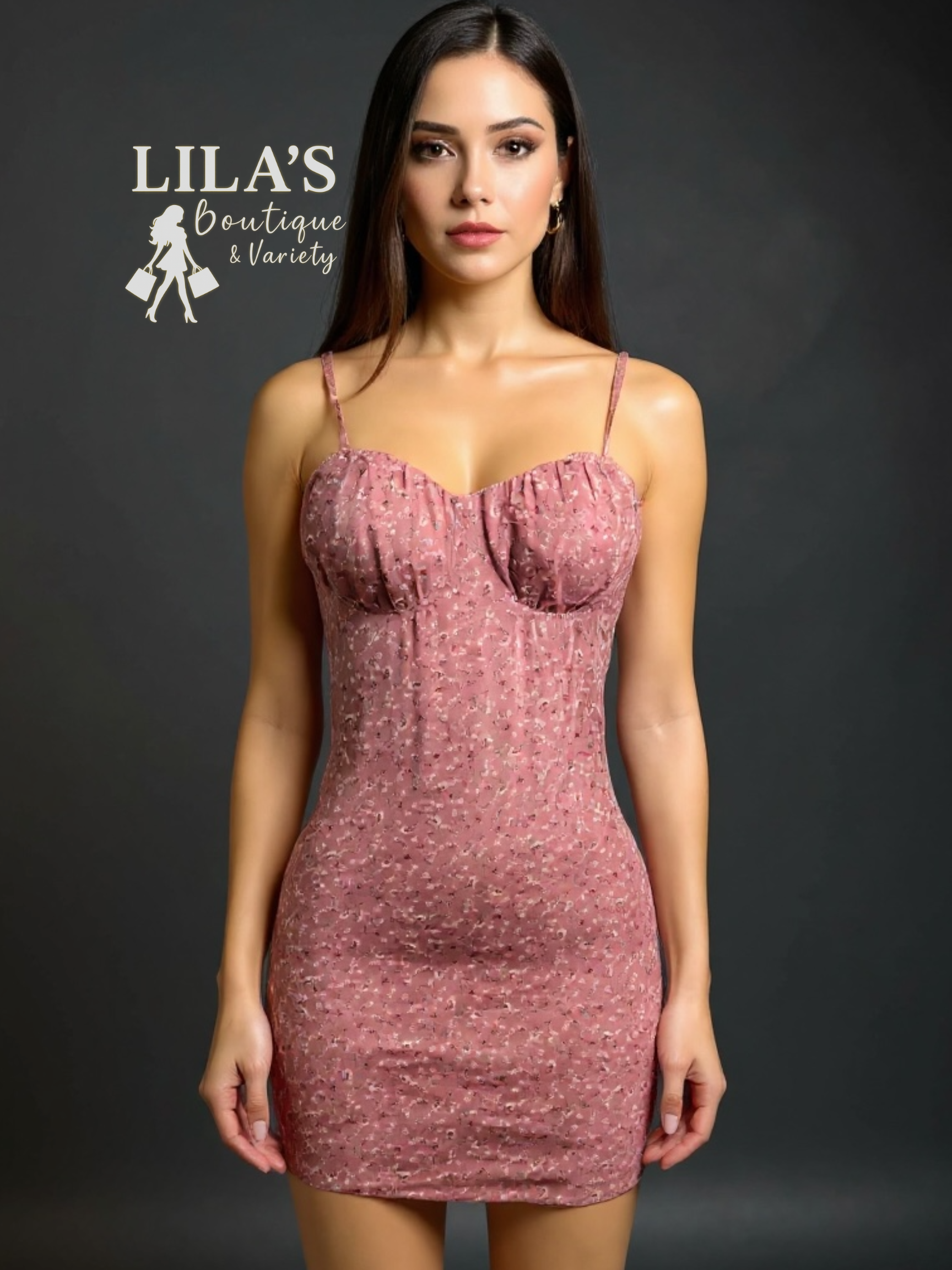 Active Usa- Dress- Mauve Floral-Stretch
