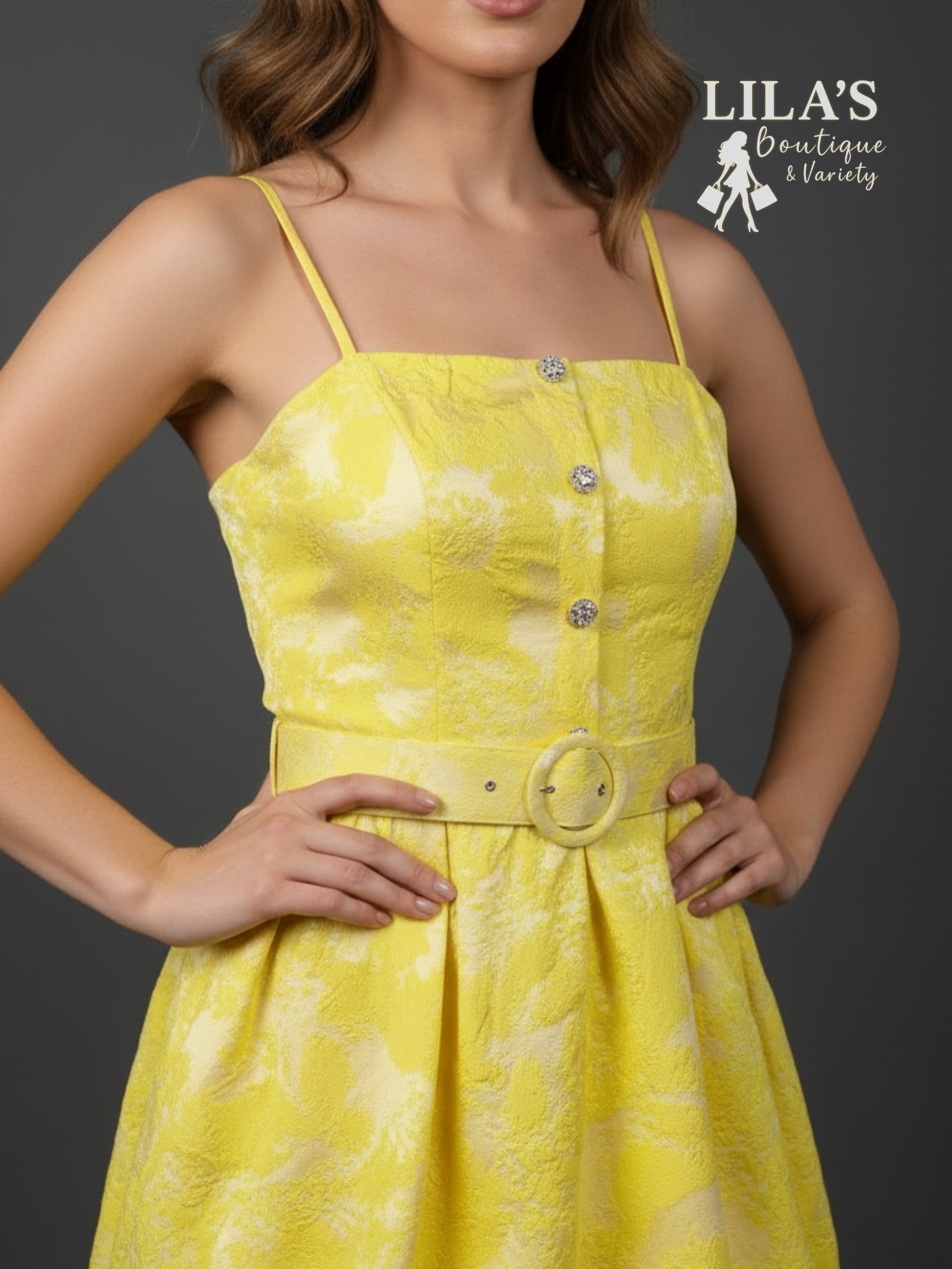 B.Darlin Dress With Accessory Belt-Yellow