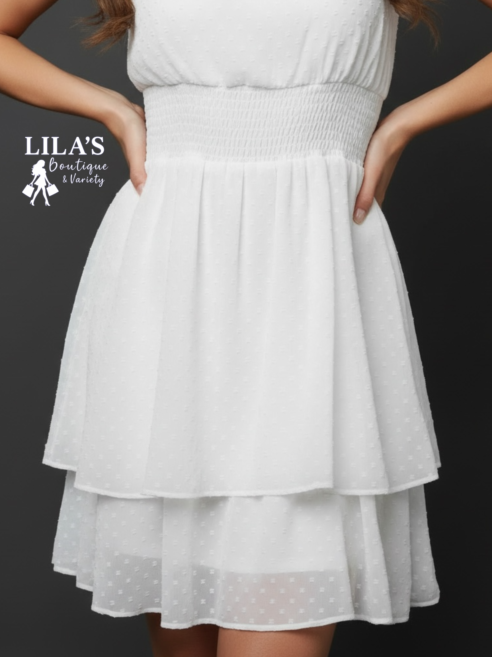 Red Leaf-White Dress-Stretch