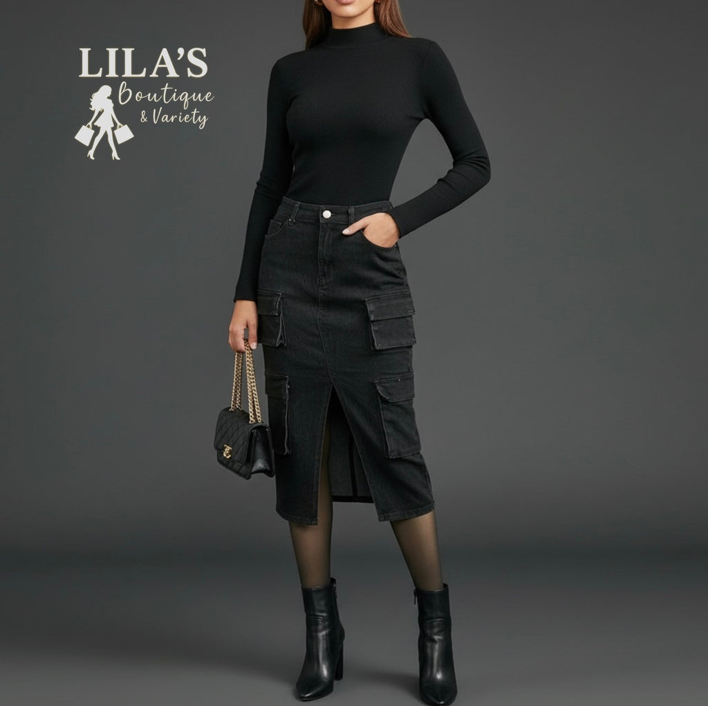 Women’s Cargo Jean Skirt