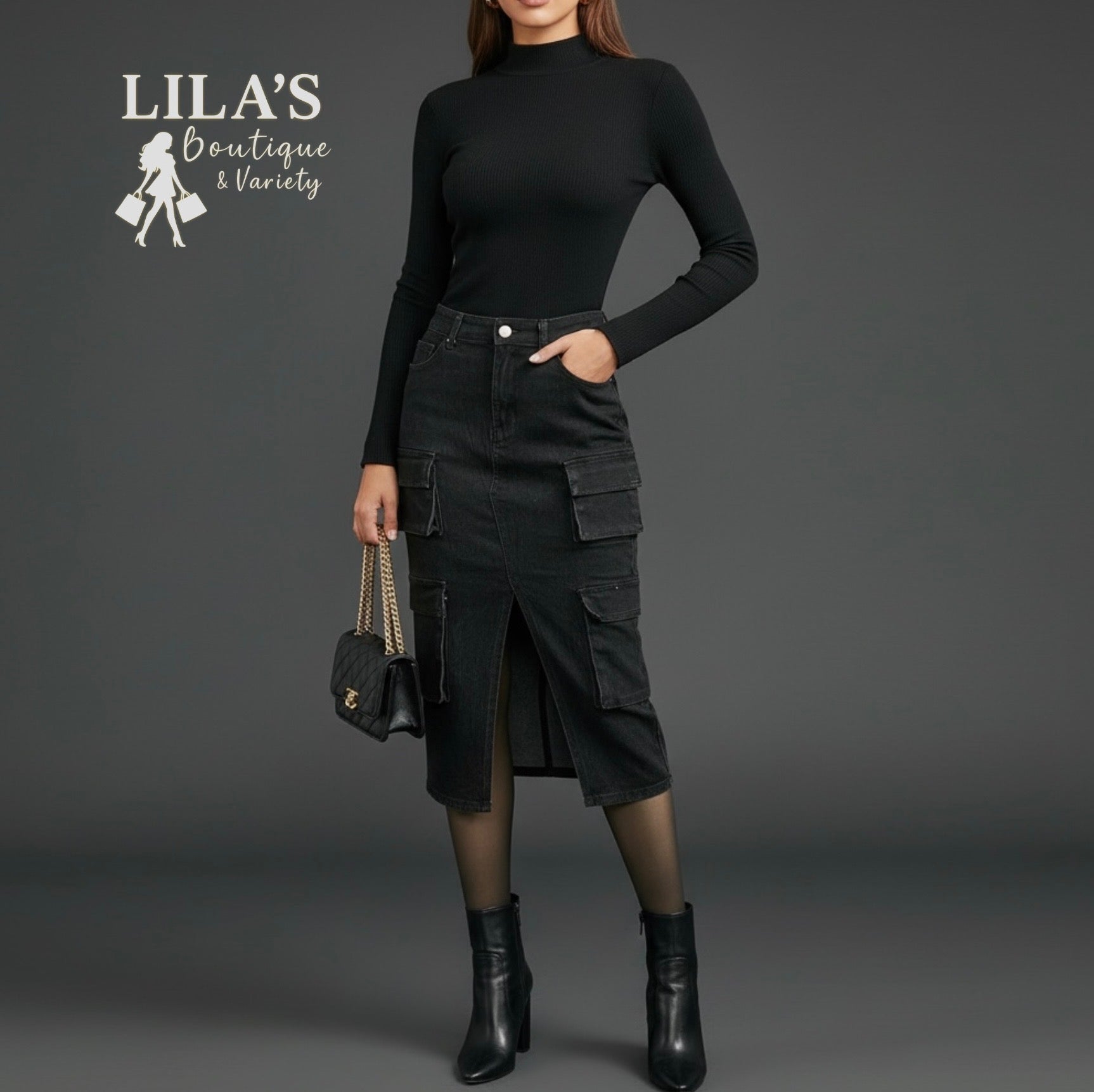 Women’s Cargo Jean Skirt