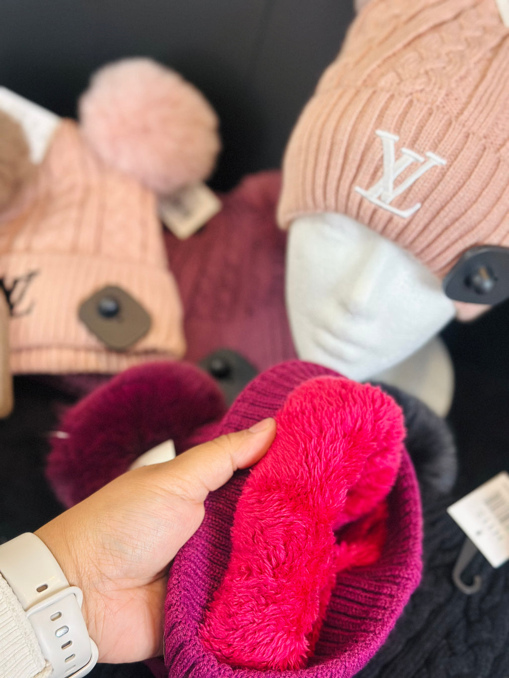 Winter Hats-Fleece, Double Pom, Single Pom