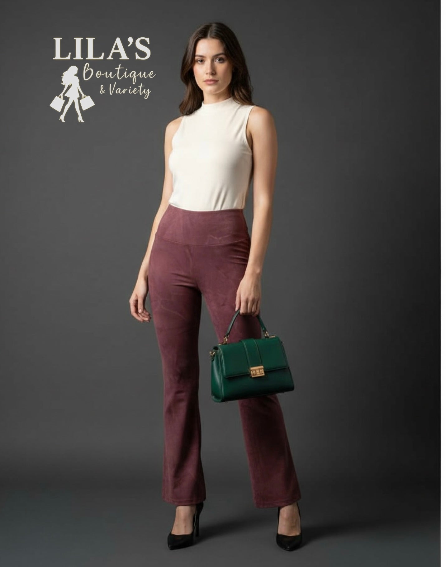 Women’s Stretch Velvet Wide Leg Pant
