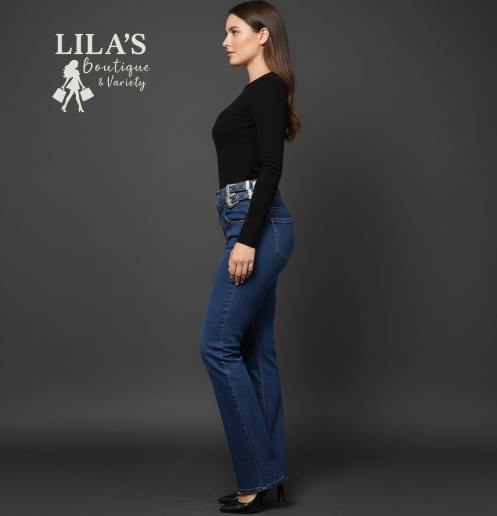 Women’s Buckle Jeans-Stretch
