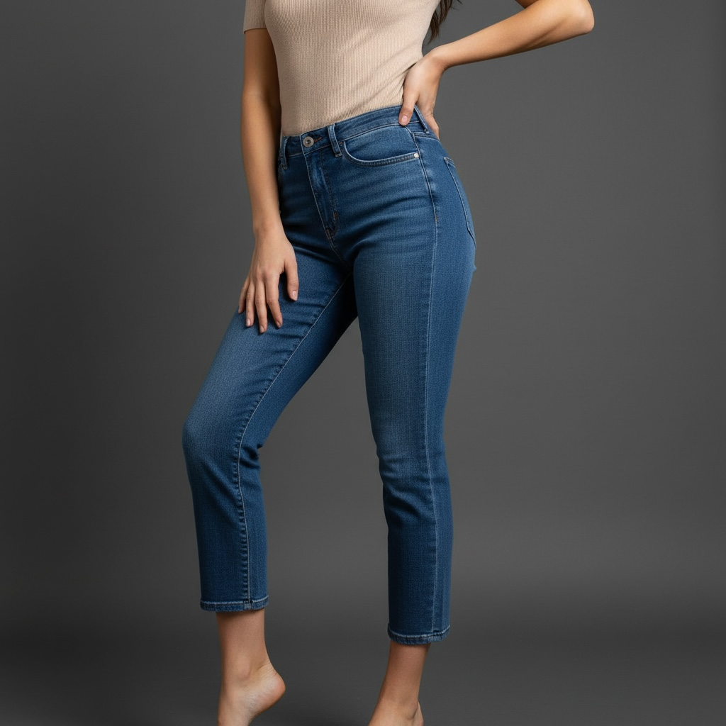 Copper Key- High Rise Cropped Straight Jeans