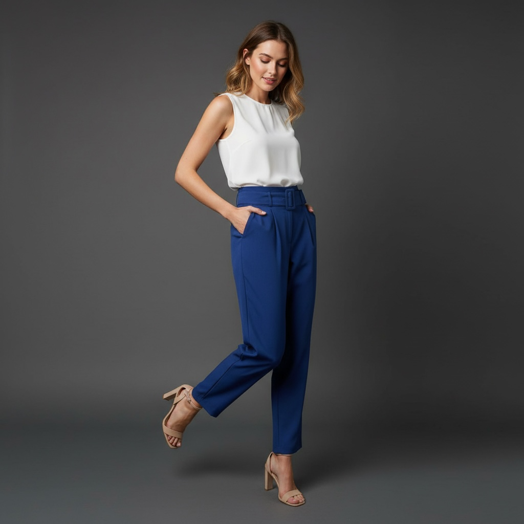 Ovi- High Waisted Dress Pant W/Belt