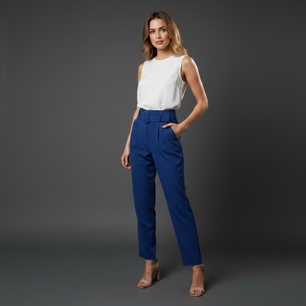Ovi- High Waisted Dress Pant W/Belt