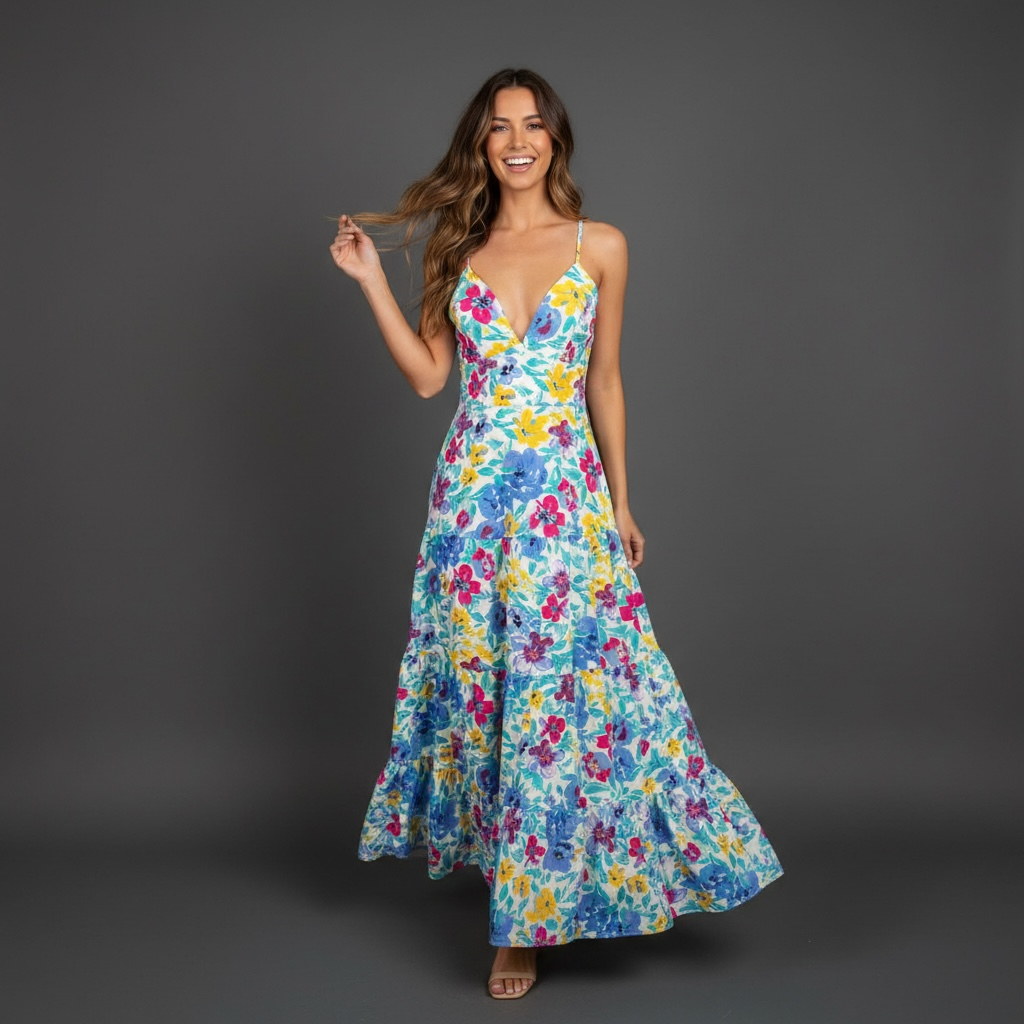 Wild Jasmine-Floral Flow Dress