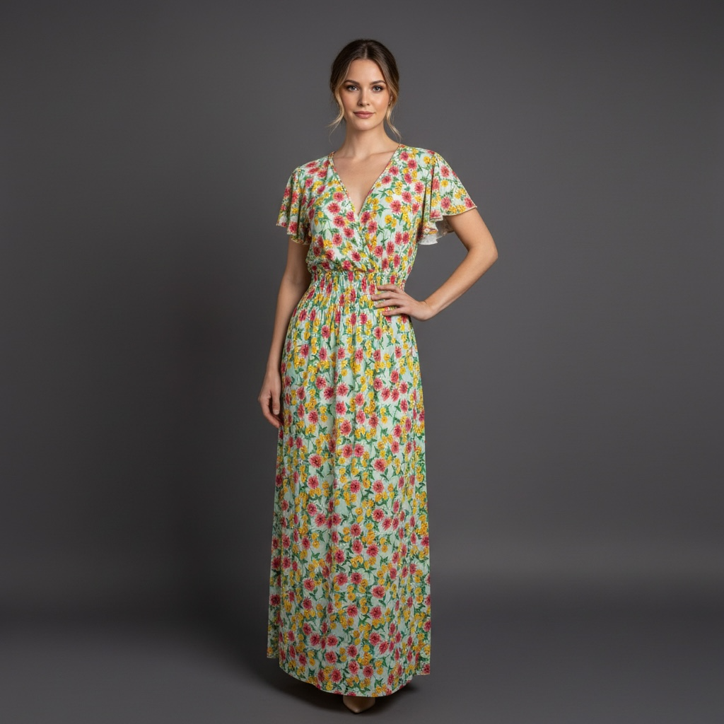 Yuna Fashion Floral Design Stretch Dress