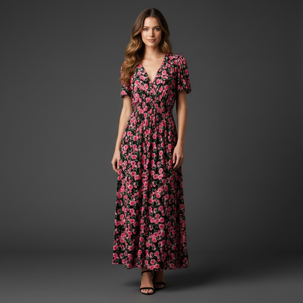 Yuna Fashion Floral Design Stretch Dress