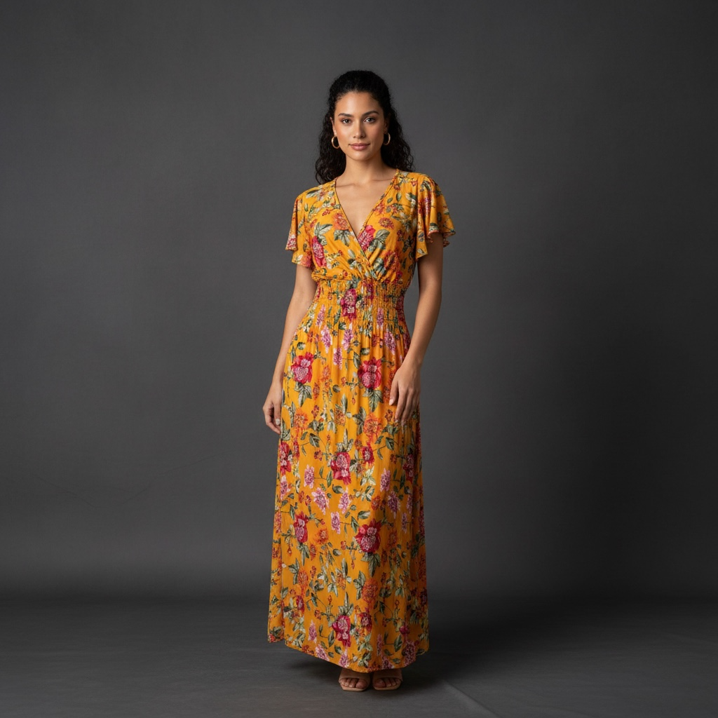 Yuna Fashion Floral Design Stretch Dress