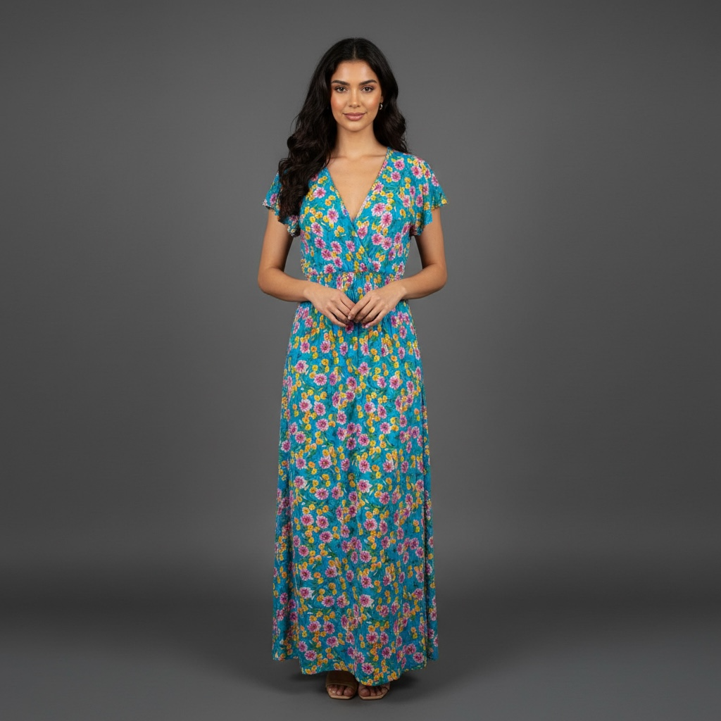 Yuna Fashion Floral Design Stretch Dress