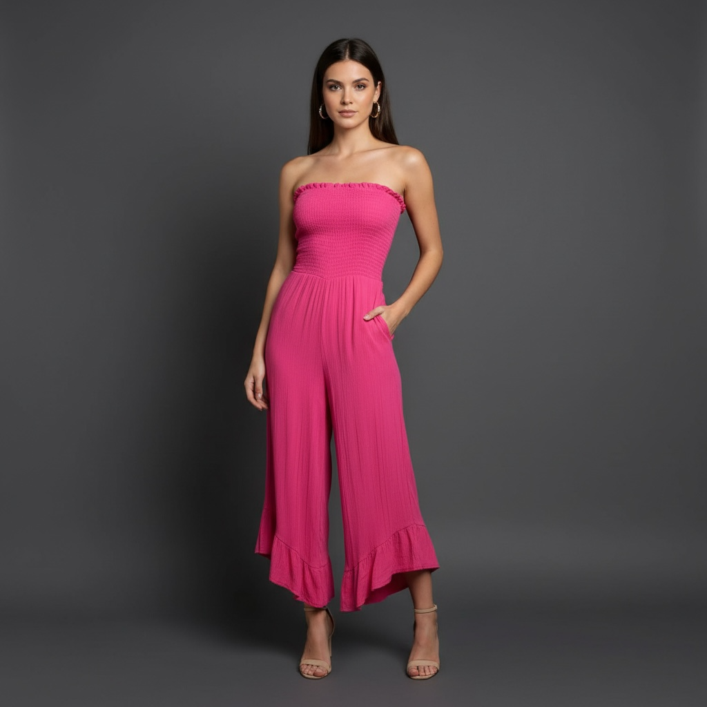 Angies Stretch Strapless Jumpsuit