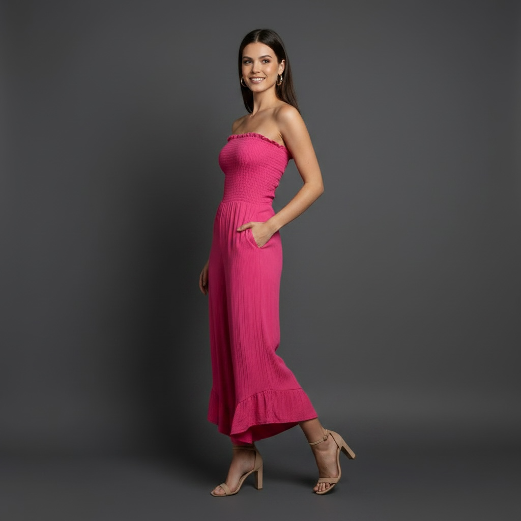 Angies Stretch Strapless Jumpsuit