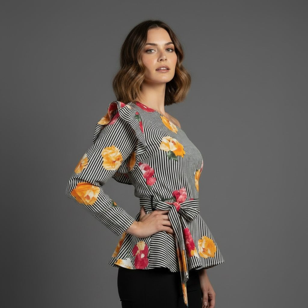 Stylish Sleeve Floral Top