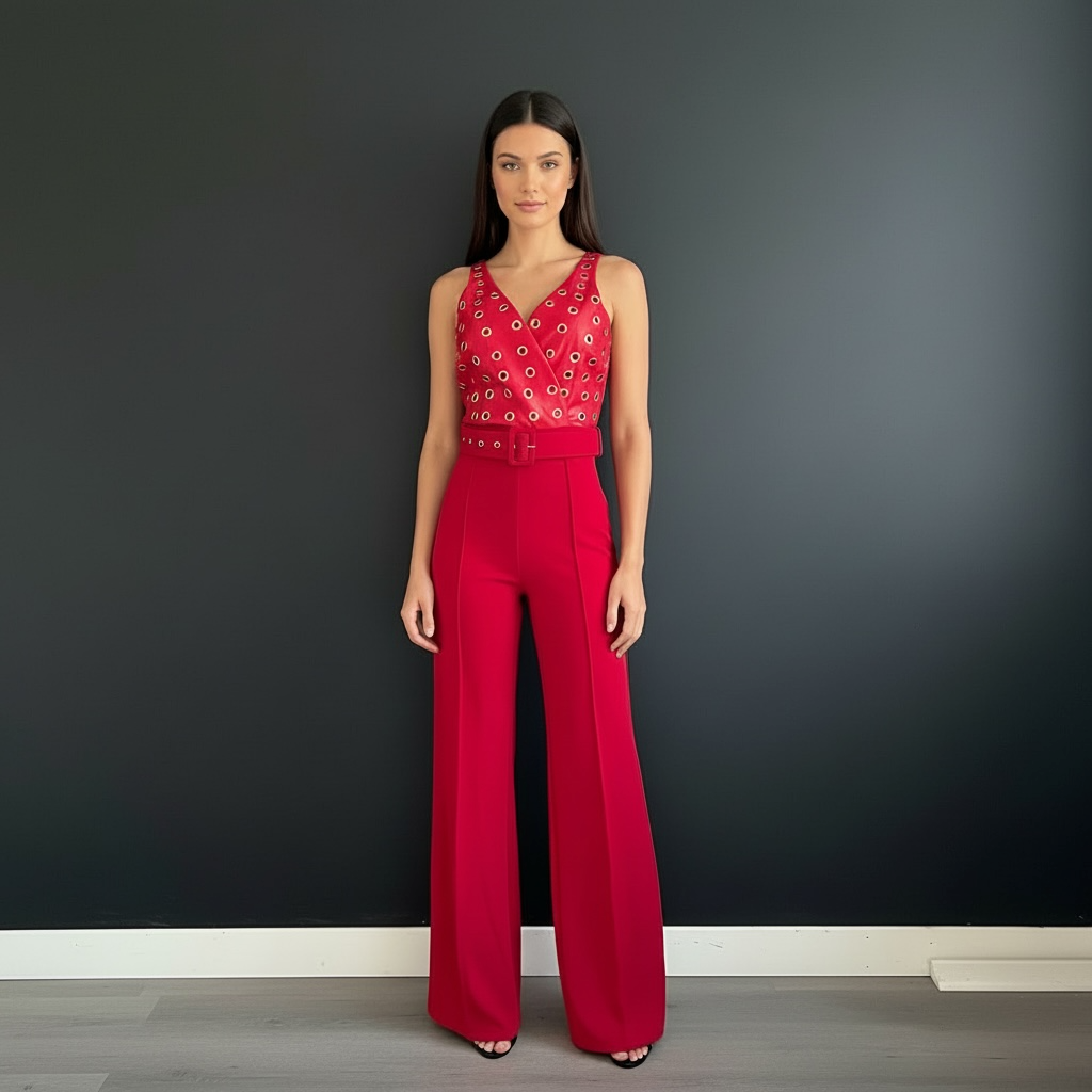 Women's Luxury Style Jumpsuit W/Accessory Belt