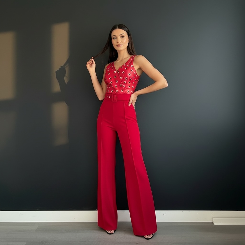 Women's Luxury Style Jumpsuit W/Accessory Belt
