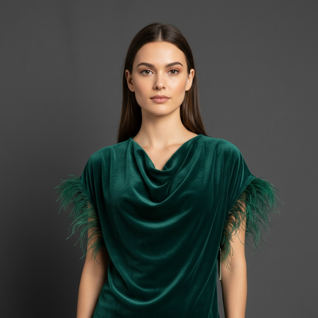 Yoho 5 Feathered Sleeve Top