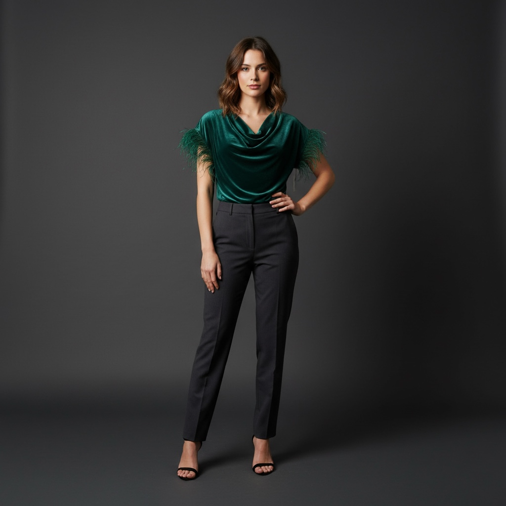 Yoho 5 Feathered Sleeve Top
