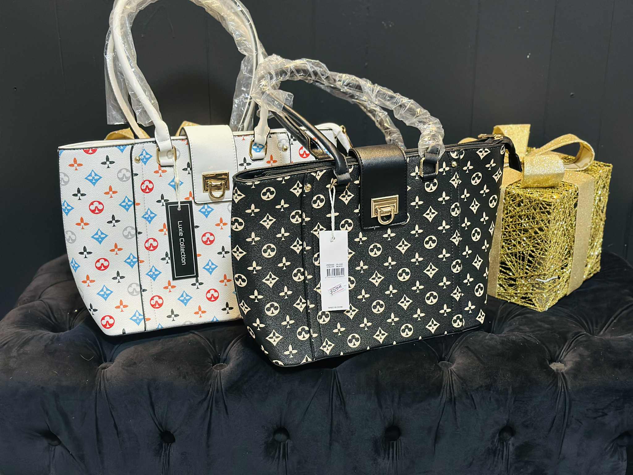 LV-Inspired Leather Handbag